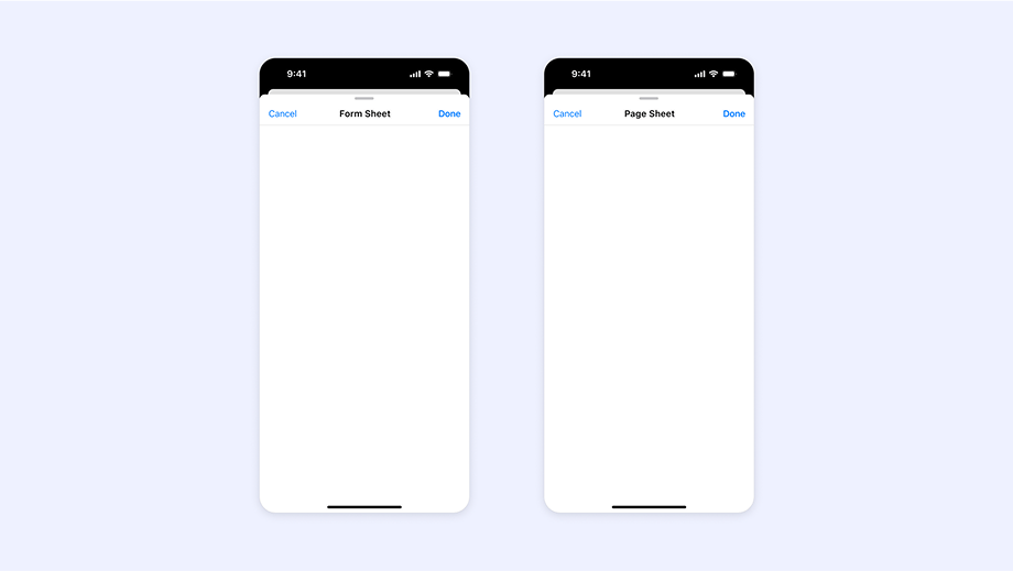 Page sheets versus Form sheets