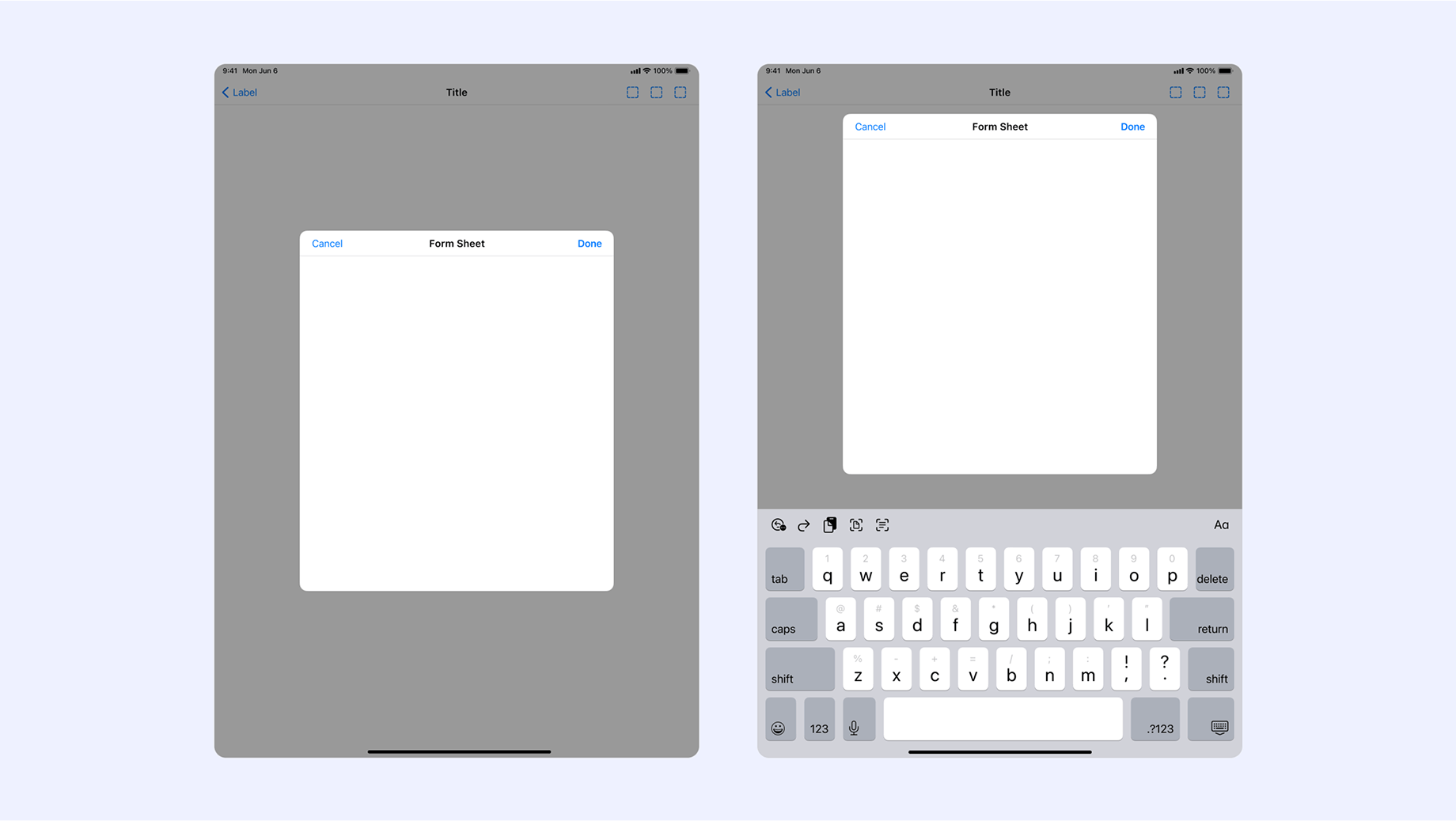 Form sheets