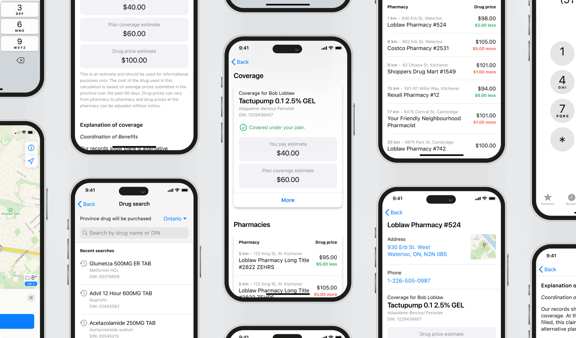 Final screens from Drug Plan and Pharmacy Savings Search.